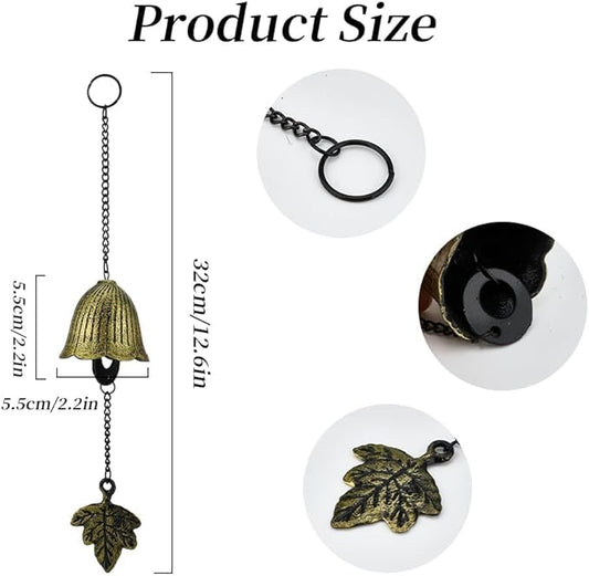 Japanese Wind Chime Lucky Small Wind Chimes for Outside Cast Iron Wind Bell Pendent Ornament for Bless Garden Backyard Balcony Home Decor(Bronze)