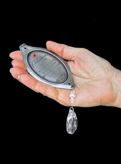 Celebration of Life Sympathy Gift - Cardinal/Bereavement Gift with Crystal Bottom Ornament