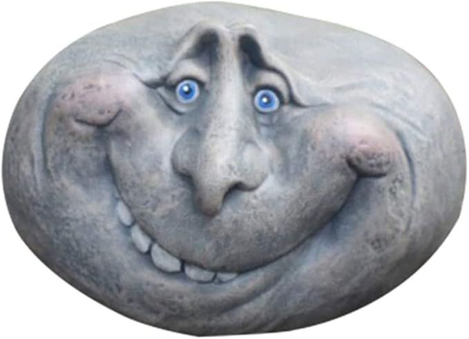 Funny Garden Decoration Funny Face Rock Art Sculpture Decoration Yard Art Face Resin Sculpture Mystical Garden Stones for Indoors Outdoors Patio