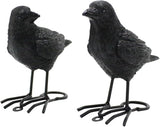Set of 2 Garden Crow Statues Outdoor Decor for Tree, Resin Bird Figurines Tree Hugger Sculpture Fake Black Raven Decoy Halloween Decoration for Patio Yard, Deck, Fence Ornaments