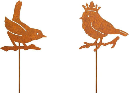 Garden Decors For Outside Metal Rusted Animals Decorative Garden Stakes For Spring Decors Yard Art Welcome Sign Outdoor Iron Garden Stake, 2 Four Leaf Clovers