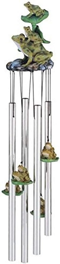 StealStreet SS-G-41951 Wind Chime Round Top Frogs Hanging Garden Porch Decoration Windchime