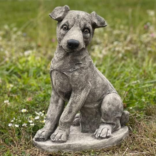 Jack Russell Terrier Statue Life Size Dog Sculpture Jack Russell Figurine Dog Garden Statue
