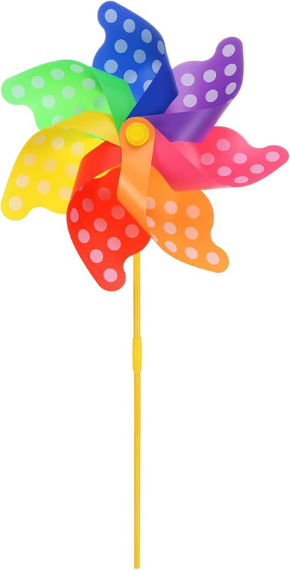 M METERXITY 1 Set Wind Spinner - 30.5 Inch Pinwheels for Yard and Garden,Apply to Garden Decor/Yard Decorations Outdoor/Backyard Decor/Yard Art (Colorful Dots Windmill)