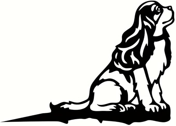 Metal Hound Dog Silhouette Iron Art Yard Outdoor Statue Hanging Tree Stump Plug-in Ornament for Garden Fence Art Decor
