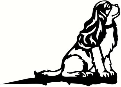 Metal Hound Dog Silhouette Iron Art Yard Outdoor Statue Hanging Tree Stump Plug-in Ornament for Garden Fence Art Decor