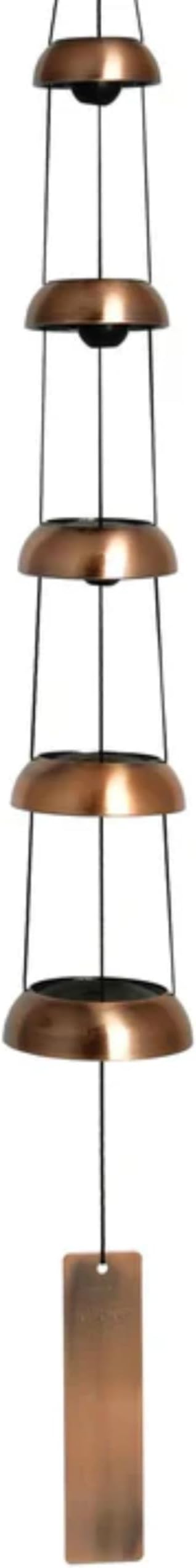 Woodstock Chimes Signature Collection, Woodstock Temple Bells, Quintet (32'') Copper, Wind Bells for Outdoor, Patio, Home or Garden Décor (TB5C)