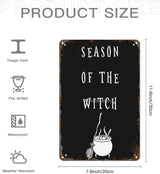 patio wall decor Witch Season Gothic Occultoween metal signs vintage Club Vintage Retro Tin Sign Cute Funny Bathroom Yard Wedding Street Garage Plaque Wall Decor 8X12inch
