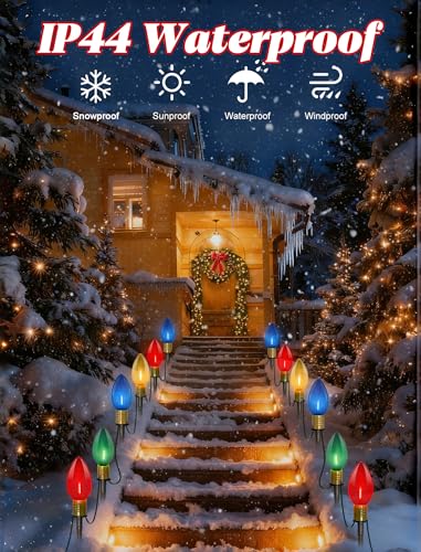 C9 LED Christmas Pathway Lights 7Ft - Multicolor, Connectable