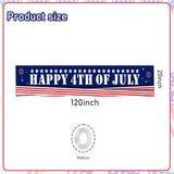 Happy 4th of July Banner 20 * 120inch Decorations Outdoor Patriotic Yard Sign Party Supplies Red White and Blue Stars USA Independence Day Backdrop for Outside Indoor Fence Balcony Garden Decorations