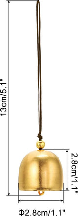 PATIKIL 6 Pcs Wind Chime, Hanging Bells Temple Bells Retro Outdoor Hanging Metal Chinese Wind Chime Round for Outside Garden Camping, Gold Brown