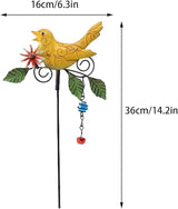 Metal Bird Decorative Garden Stakes,Outdoor Spring Garden Decor,Indoor Lawn Pathway Patio Ornaments,14.2 Inch Metal Garden Decor Shaking Head Yard Art