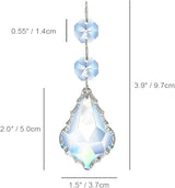20pcs Clear Maple Leaf Crystal Chandelier Prism Pendant Parts, 50mm Suncatchers Hanging Crystals Beads for Chandelier Christmas Tree Decoration