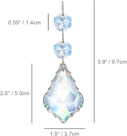 20pcs Clear Maple Leaf Crystal Chandelier Prism Pendant Parts, 50mm Suncatchers Hanging Crystals Beads for Chandelier Christmas Tree Decoration