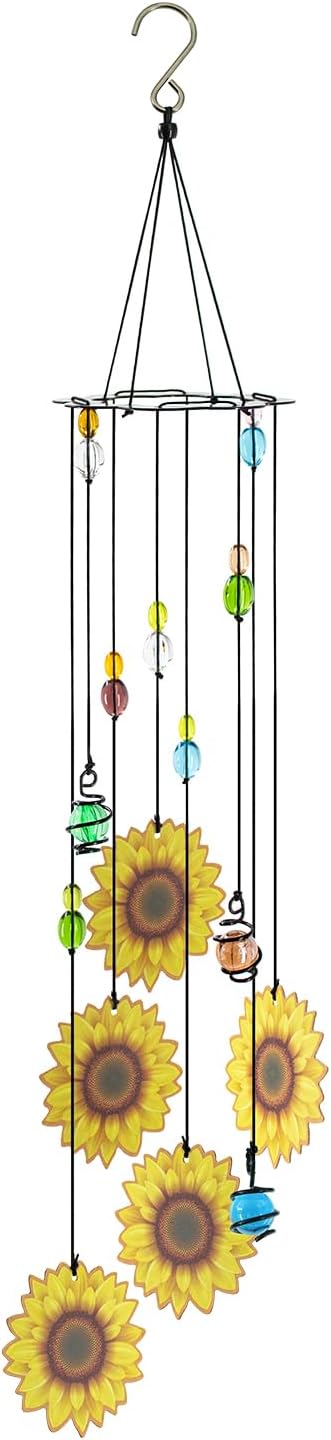 Sunflower Gifts for Women Wind Chime, Sunflower Gifts, Sunflower Wind Chimes for Outside, Patio Decor Garden
