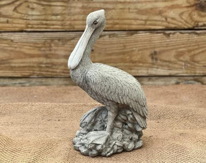 Realistic Concrete Pelican Statue Cement Lake Bird Ornament Handmade Garden Decoration