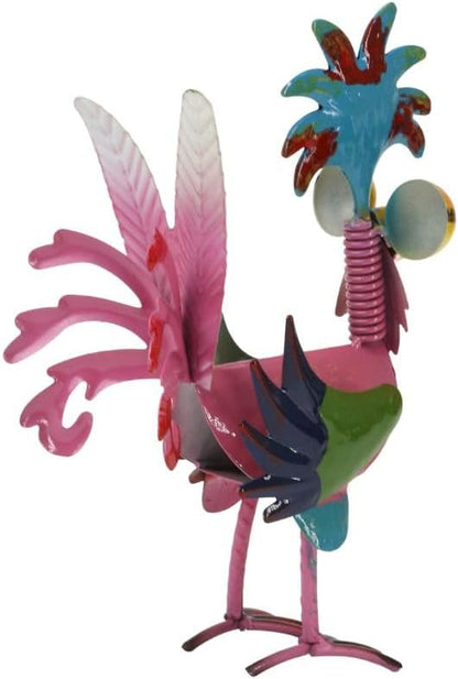 8'' Metal Rooster Garden Decor – Chicken Statues Sculpture, Outdoor Animal Ornaments Yard Art for Backyard Patio Lawn Home Kitchen Decor Outside Decorations, Wacky Decor Gifts for Chicken Lovers