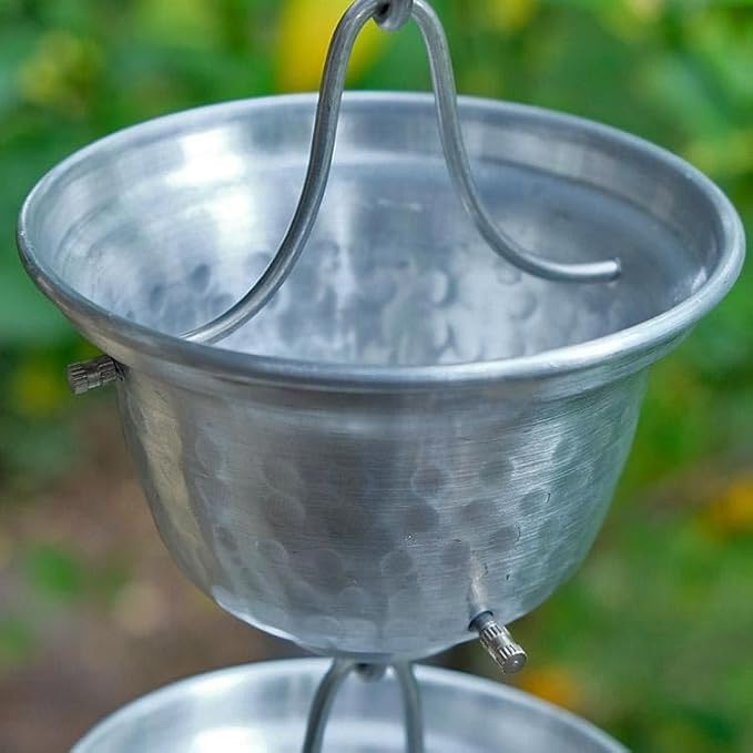 Nutshell Stores Bell Cups Rain Chain - Aluminum - 20 Feet