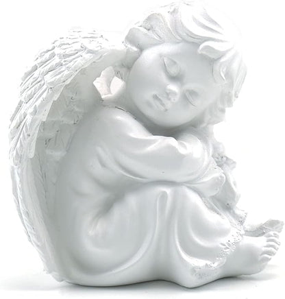 Asng Cherubs Angels Resin Garden Statue Figurine, Adorable Angel Sculpture Memorial Statue, Indoor Outdoor Home Garden Decoration (Hug Little Angel-Right)