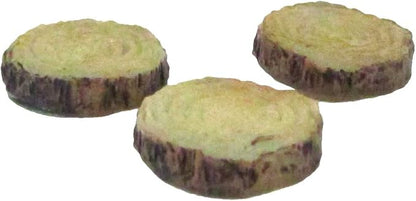 Treasure Gurus 3pc Miniature Glow Dark Log Slice Step Set Fairy Garden Landscape Accessory Outdoor Dollhouse Decor