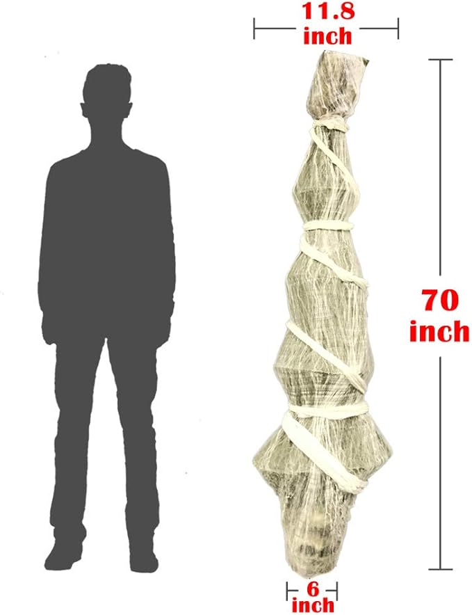 Halloween Decorations Outdoor - 70 Inch Hanging Corpses Props Scary Skeleton Body Inside Spider Web Halloween Yard Indoor & Outdoor Decor Halloween Party Favors Haunted House Decorations