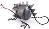 Modern Artisans Crazy Chameleon Lizard Reclaimed Metal Garden Sculpture with Bouncy Tongue, American Made, 30"