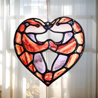 Otter Lover Handmade Resin Suncatchers, Artisan Boho Sun Catcher Stained Glass Effect Window Hanging Garden Decor, Gift for Mother's Day Mom Grandma Wife Women