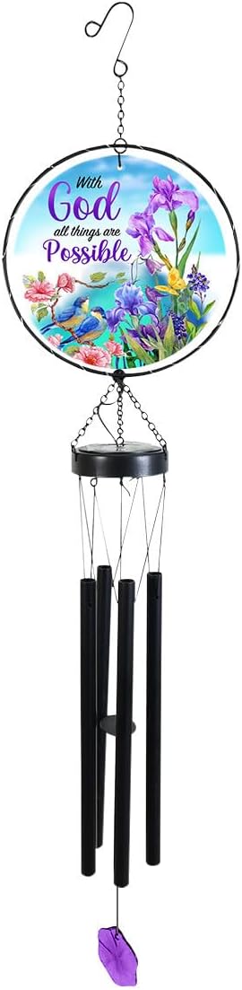 Briarwood Lane with God Illuminated Wind Chime
