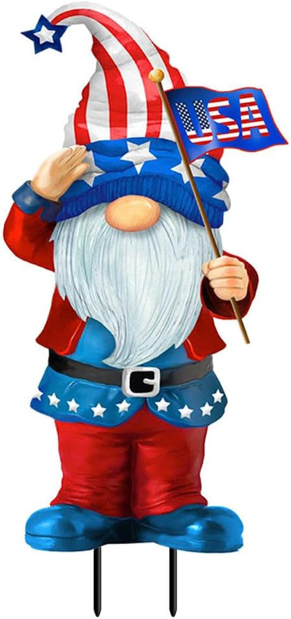 Briarwood Lane Patriotic Gnome Metal Art