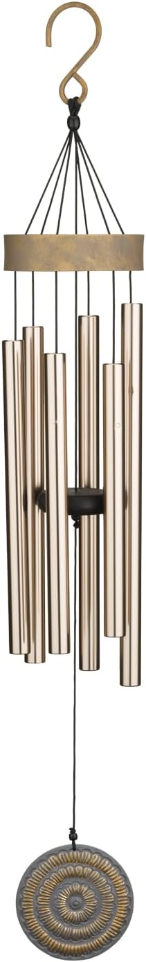 Regal Art & Gift Garden Medallion Chimes - Outdoor Decorative Metal Hanging Chime - Relaxing Sound for Yard, Patio, Porch or Garden - Gold