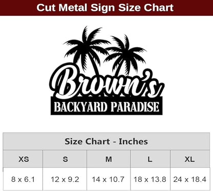 MeMate Backyard Sign Outdoor Decor, Personalized Metal Sign for Backyard, Patio, Custom Name Signs for Garden Porch, Deck, Large Metal Sign for Outside, Housewarming Gifts for Family Friends