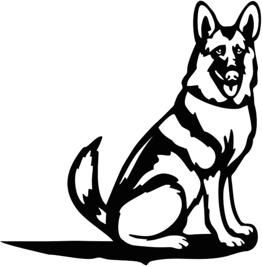 Adorable Dog Stake Decoration Yard Garden Outdoor Metal Art Dog Silhouette Decoration Steel Dogs Statue Adorable Ornament Gift (German Shepherd)