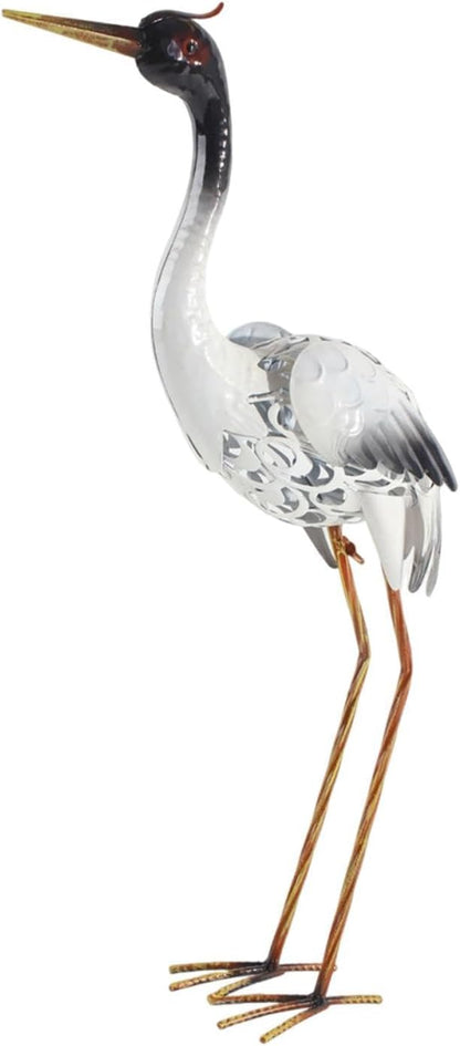 Red Crowned Crane Statue Elegant Garden Decor Realistic Standing Crane Figurine for Outdoor Fairy Flowerbed