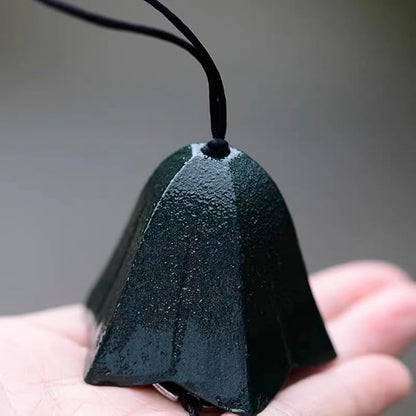 Japanese Lucky Traditional Wind Chimes for Outside, 1 pc Iwachu Cast Iron Bless Temple Wind Bell Memorial and Sympathy Small Wind Chimes for Good Luck Garden bell, Patio, Balcony(Gentian Flower