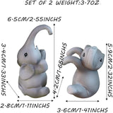 Set of 2 Climbing Elephant Figure Plant Pot Hanger, Turtle Flower Pot Hugger, Resin Tortoise Statue, Funny Pot Huggers for Planters, Cute Flower Pot Hugger, Garden Fence Balcony Patio Yard (ELEPHANT)