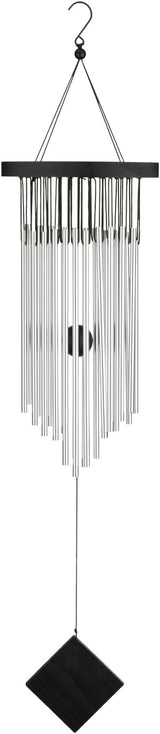 Regal Art & Gift Garden Kyoto Wind Chimes - Outdoor Decorative Metal Hanging Chime - Relaxing Sound for Yard, Patio, Porch or Garden - Oval Silver