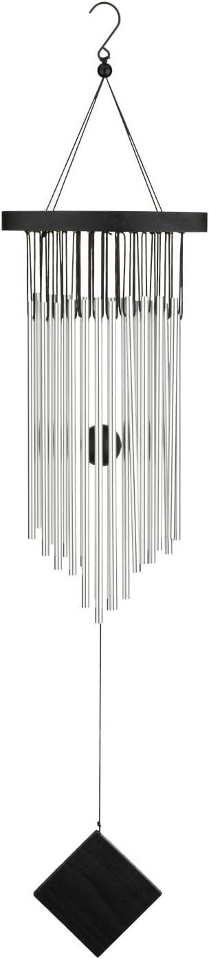 Regal Art & Gift Garden Kyoto Wind Chimes - Outdoor Decorative Metal Hanging Chime - Relaxing Sound for Yard, Patio, Porch or Garden - Oval Silver