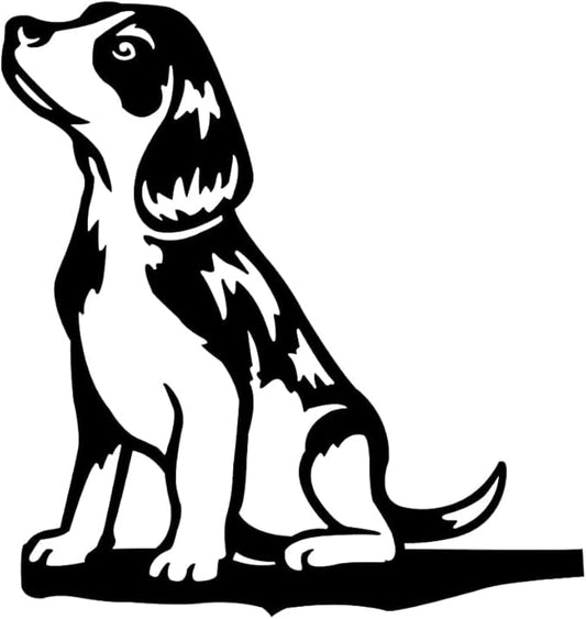 Adorable Dog Stake Decoration Yard Garden Outdoor Metal Art Dog Silhouette Decoration Steel Dogs Statue Adorable Ornament Gift (Beagle)