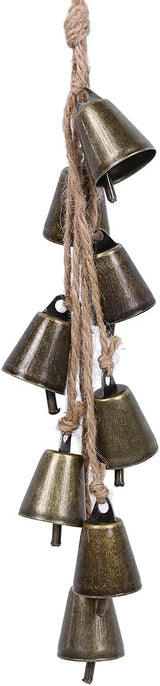 2 Pieces Witch Bells for Door Knob for Protection Handmade Witchcraf Door Hanging Bell Rustic Witch Wind Chimes for Boho Home Room Decor (Rustic)