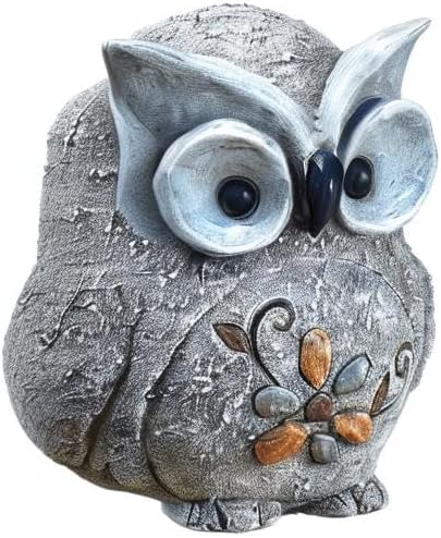 Roman 7.75" H Pebble Owl Statue Pudgy Pals, Garden Decor, Garden Gift