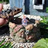 Miniature Fairy Garden Stone Fire Pit with Light