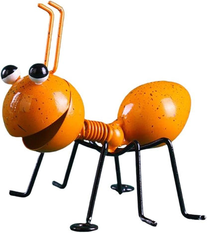 Garden Sculpture Metal Ants Hanging Wall Art Garden Lawn Yard Landscaping Decoration Home Gardening Gift Ornament (Yellow)