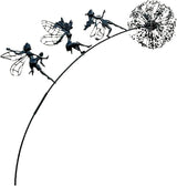 Flower Fairy Dancing with Dandelion Garden Sculpture,Angel Metal Ornaments Stainless Steel Statue Decorations,Wonderland Outdoor Yard Lawn Patio Stakes Sculptures Decor (A)