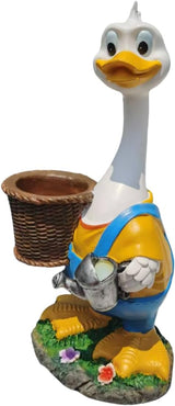 Couple Duck Garden Statue Duck Succulent Plant Flower Pot Goose Flower Pot Sculpture Indoor and Outdoor Art Decoration Courtyard Terrace Balcony Living Room Office Decoration Festival Gifts