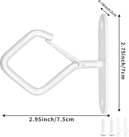 6 Pcs White Ceilling Hooks for Hanging Plants Holder with Safety Buckle,Ceiling Decor Hook Heavy Duty,Metal Plant Hanger Indoor&Outdoor.Hooks for Hanging Plants,Wind Chime,Bird Feeders