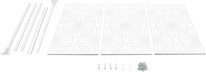 Metal Privacy Screen, 72" H x 36" W Freestanding Privacy Screens, Patio Decorative Metal Fence Panels with Stand, Portable Divider Screens, for Backyard/Patio/Deck (White-Great Unity, 72''H×36''W)