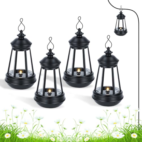 Solar Lantern Lights - Warm White, Waterproof, 4-Pack