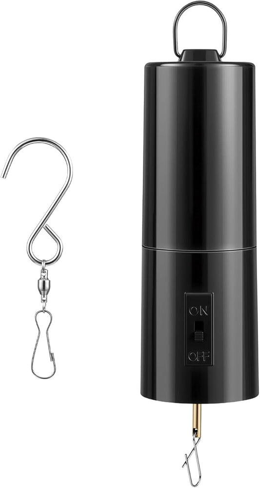 DuBant Battery Operated Wind Spinner & Free Stainless Steel Swivel Hook, Disco Ball Hanging Display Motor, Black Rotating Motor Hanging Spinner for Garden Outdoor Decor (Battery Not Included)