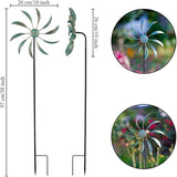Stargarden 2Pack Wind Spinners Outdoor Metal, Garden Pinwheels Waterproof Wind Sculptures, Small Windmills for Yard and Garden Decor