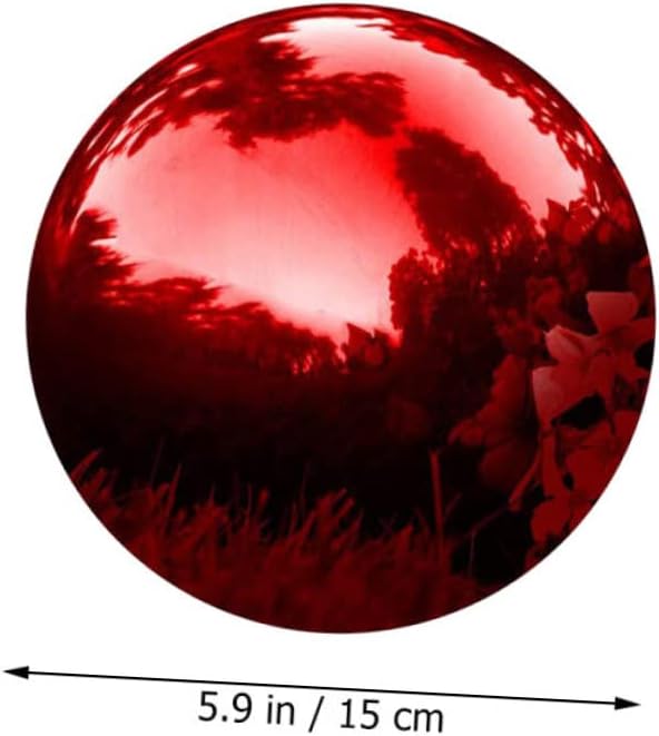 Outanaya Stainless Steel Garden Gazing Ball Polished Reflective Metal Sphere for Outdoor Decor 5.91-in Decorative Mirror Ball for Gardens and Patios